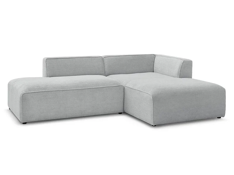 Ecksofa BOBOCHIC MEGEVE Cord-Stoff hellgrau