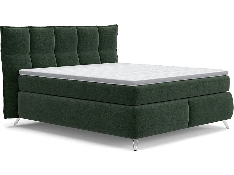 Boxspringbett SWISS HOME STYLE AGATA dunkelgrün 180x200cm flexibel