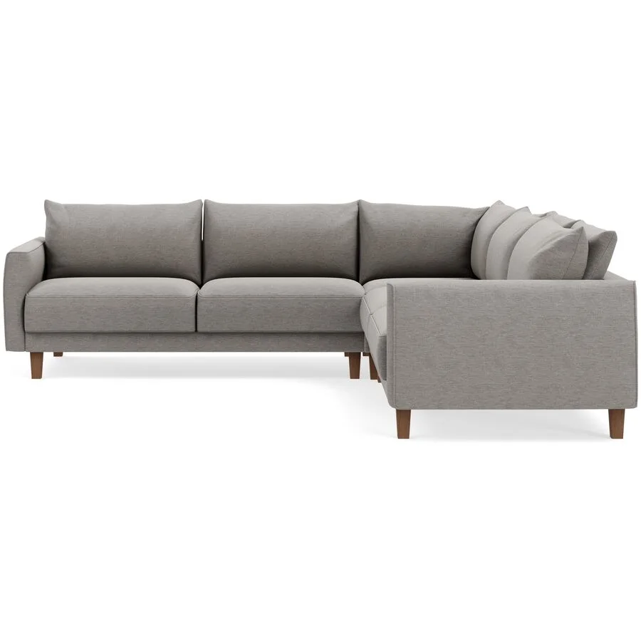 Ecksofa Avena Variabel Stoff/Holzfuss walnuss beige B 264 T 264 cm - Möbel Konfigurator: Traummöbel individuell zusammenstellen