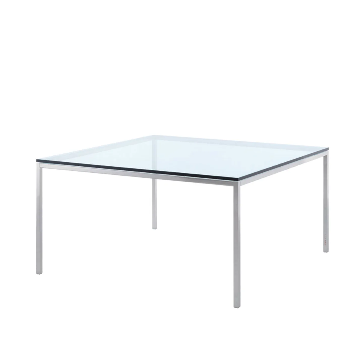 Knoll - Florence Knoll High Table, Kvadratisk, 140 x 140 cm, skiva i Klarglas - Matbord - Florence Knoll - Transparent - Glas
