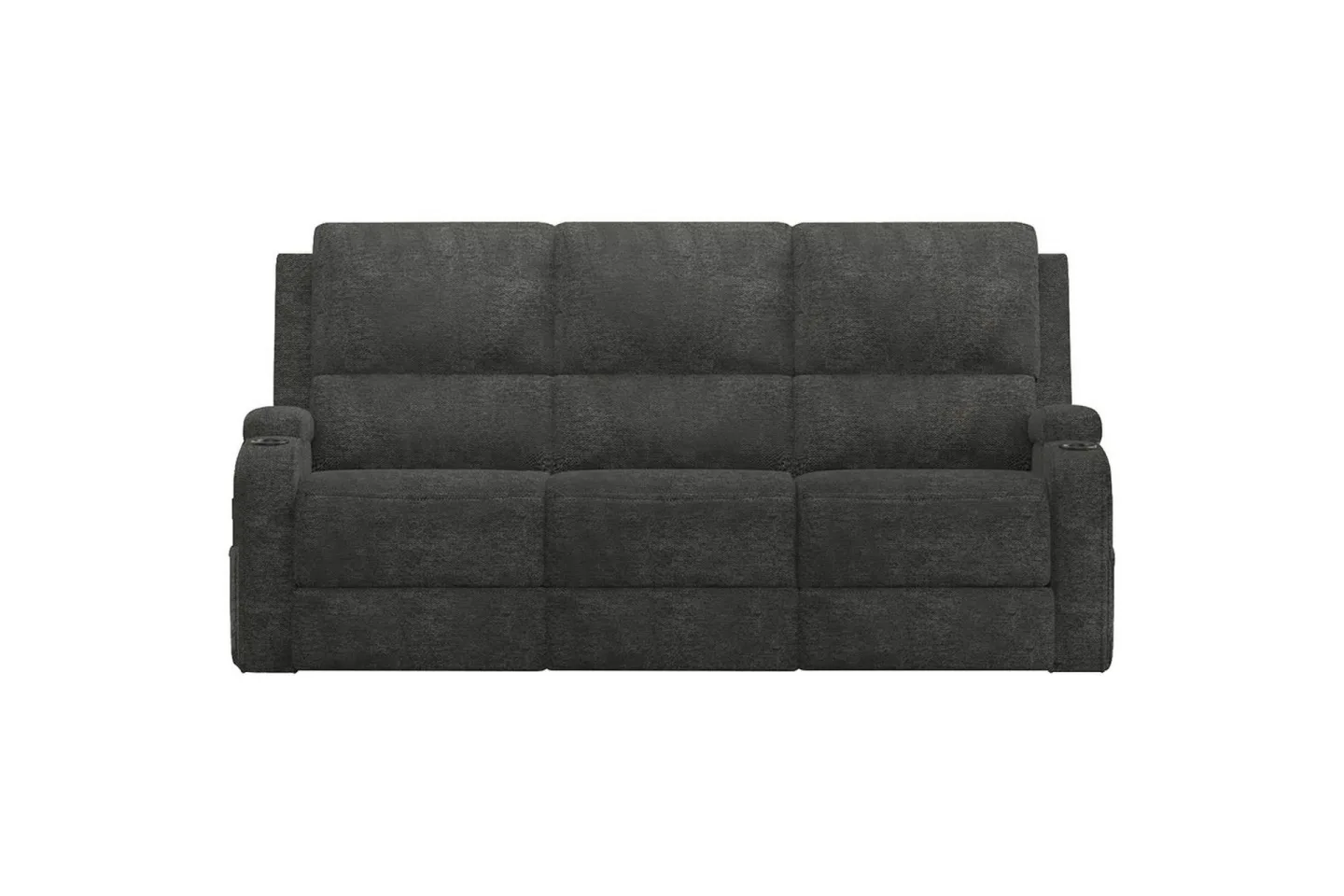 Reclinersoffa utan hörn Loft24 Soffa 3-sits Loft24 Dallas Grey Belfast fabric -