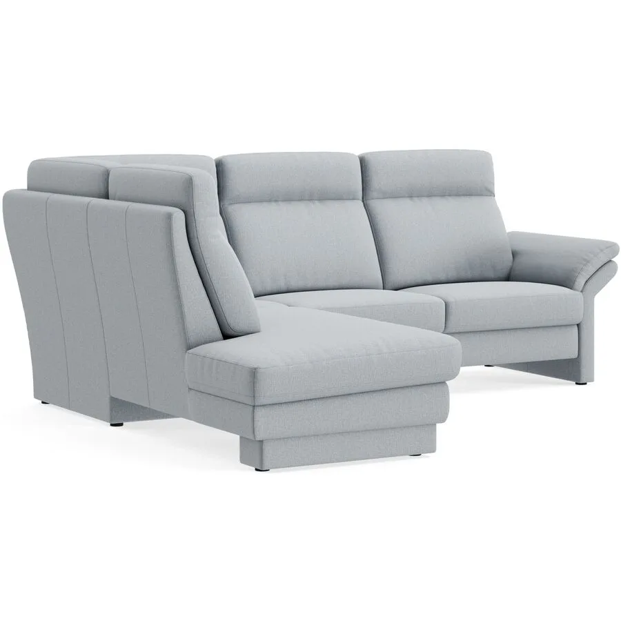 Ecksofa Albula Links Echtstoff Cosmopolitan light blue B 250 T 215 cm - Möbel Konfigurator: Traummöbel individuell zusammenstellen