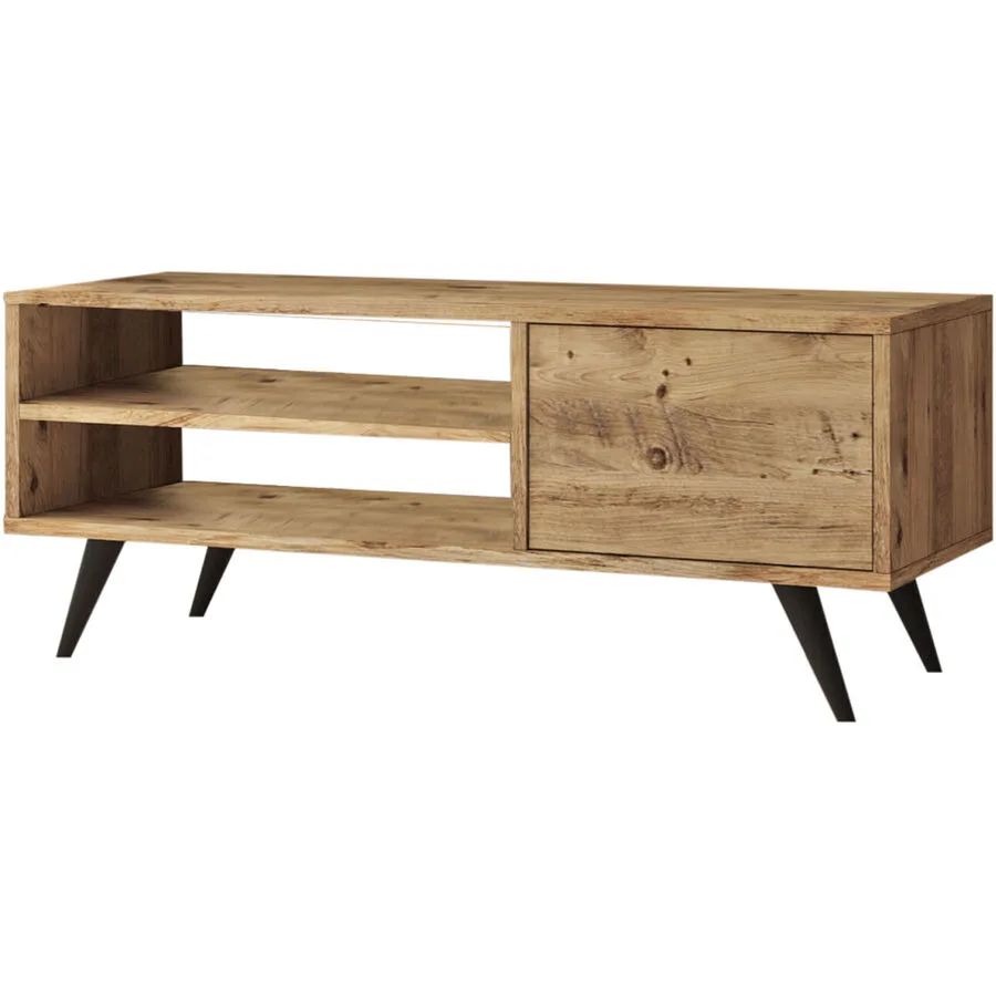 TV-Möbel Yasam Kiefer Melaminbeschichtete Spanplatte B 110 cm 15 kg