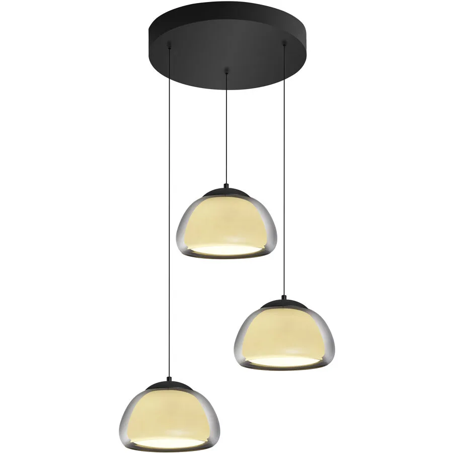 Pendellampe Luxxo Schwarz Metall 55 cm 180 cm - LED - Lichtfarbe: Extra warmweiss - LED Energiesparlampen
