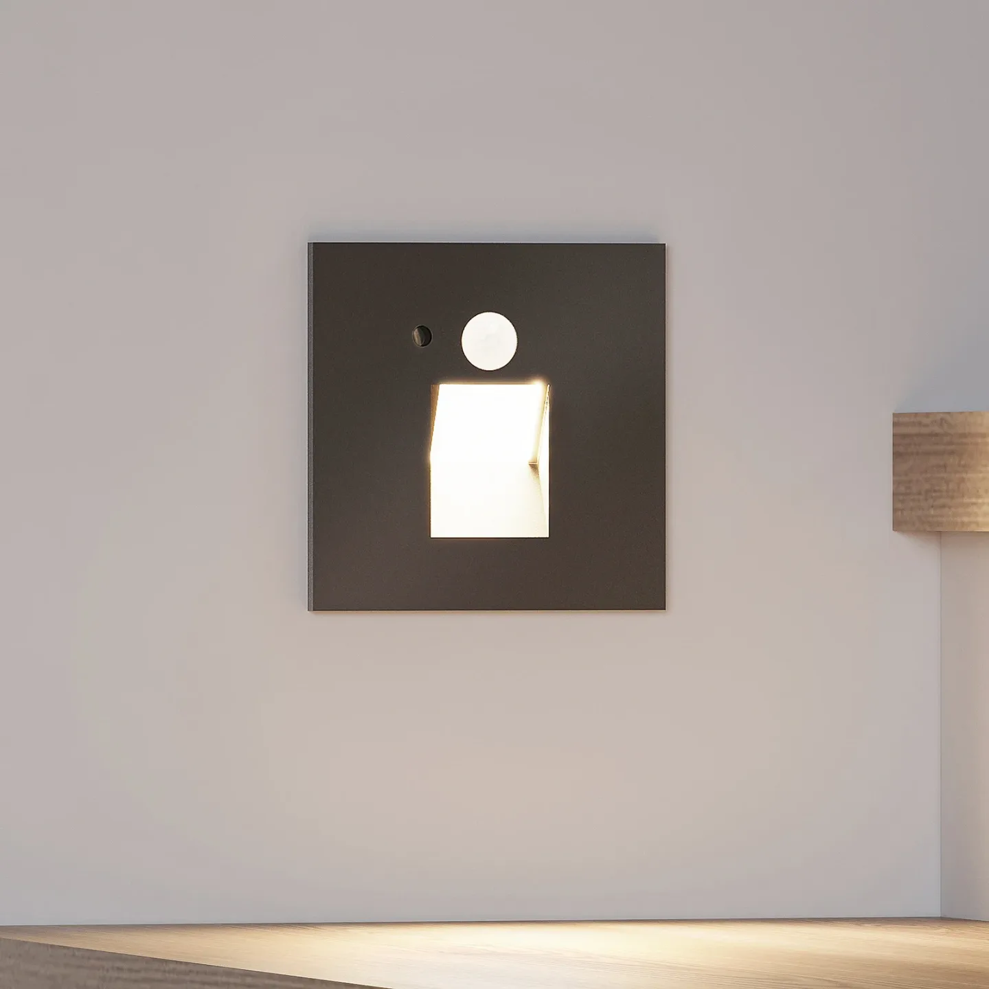 Neru Square LED Einbauwandlampe w/Sensor Black - Arcchio - Wohnzimmer - Modern - Metall - Eckig