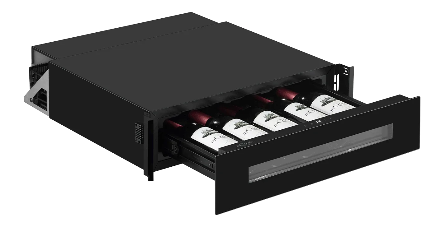 Einbau-Weinkühlschrank - WineKeeper Exclusive 5S Fullglass Black Push-Pull