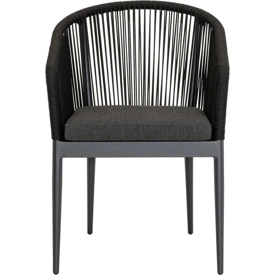 Gartenstuhl Samoa Schwarz Aluminium/Kunststoff 57 cm Stapelbar
