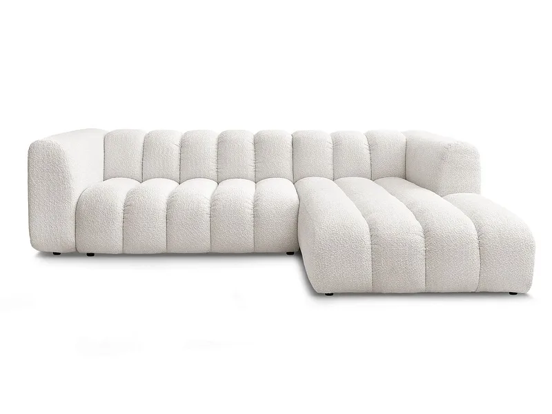 Ecksofa BOBOCHIC TALIA Boucle-Stoff weiss