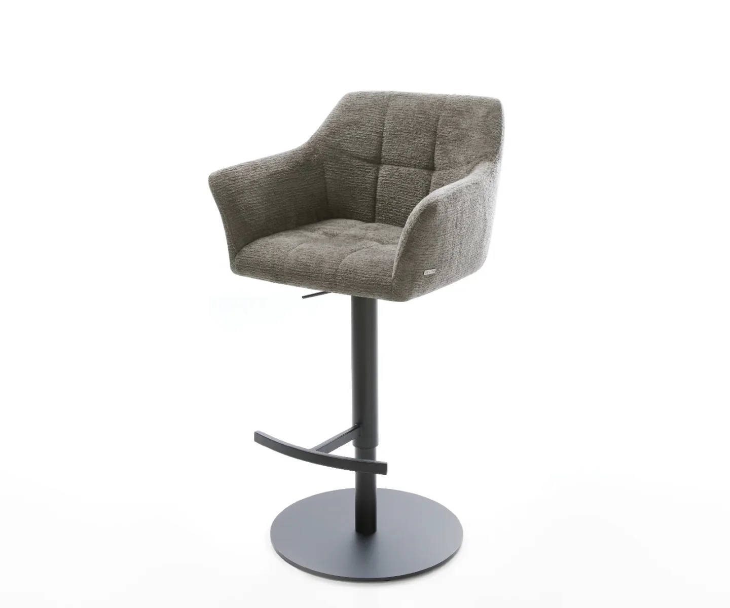 Barstuhl Yulo-Flex Bouclé Soft Schlamm Drehfuß höhenverstellbar Metall Schwarz