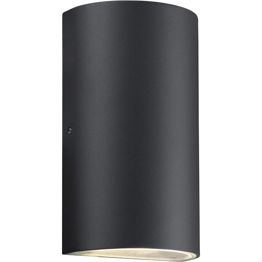 NORDLUX Wandlampe aussen Rold Schwarz Glas/Metall 9 cm 16 cm - Material: Metall/Glas - LED - Lichtfarbe: Warmweiss - LED Energiesparlampen