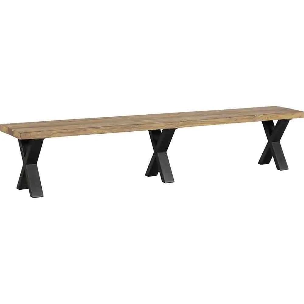 Ross bänk i återvunnet trä 230 cm Trademark Living