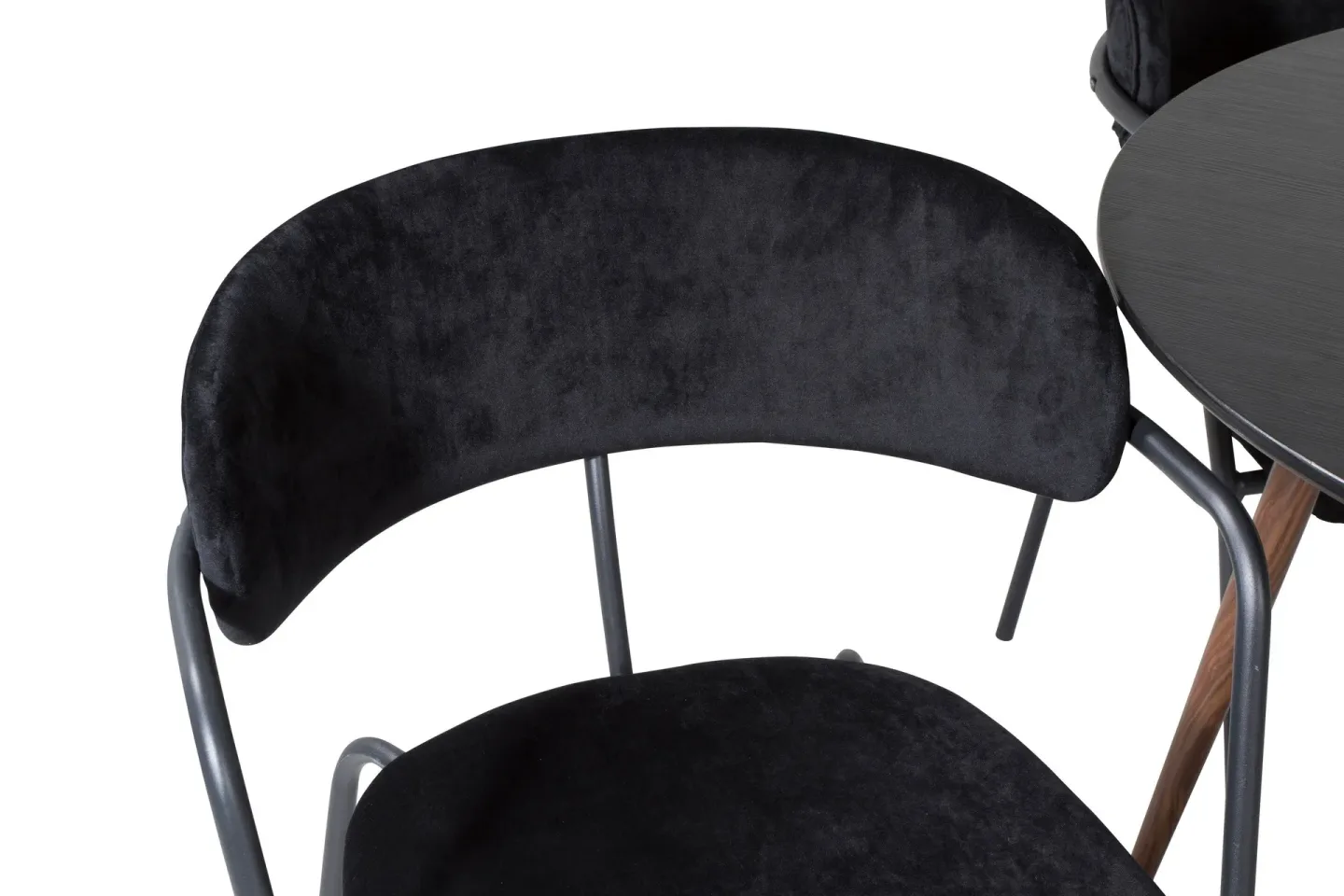 Plaza Matgrupp 100 cm Rund med 4 Arrow stolar - Svart