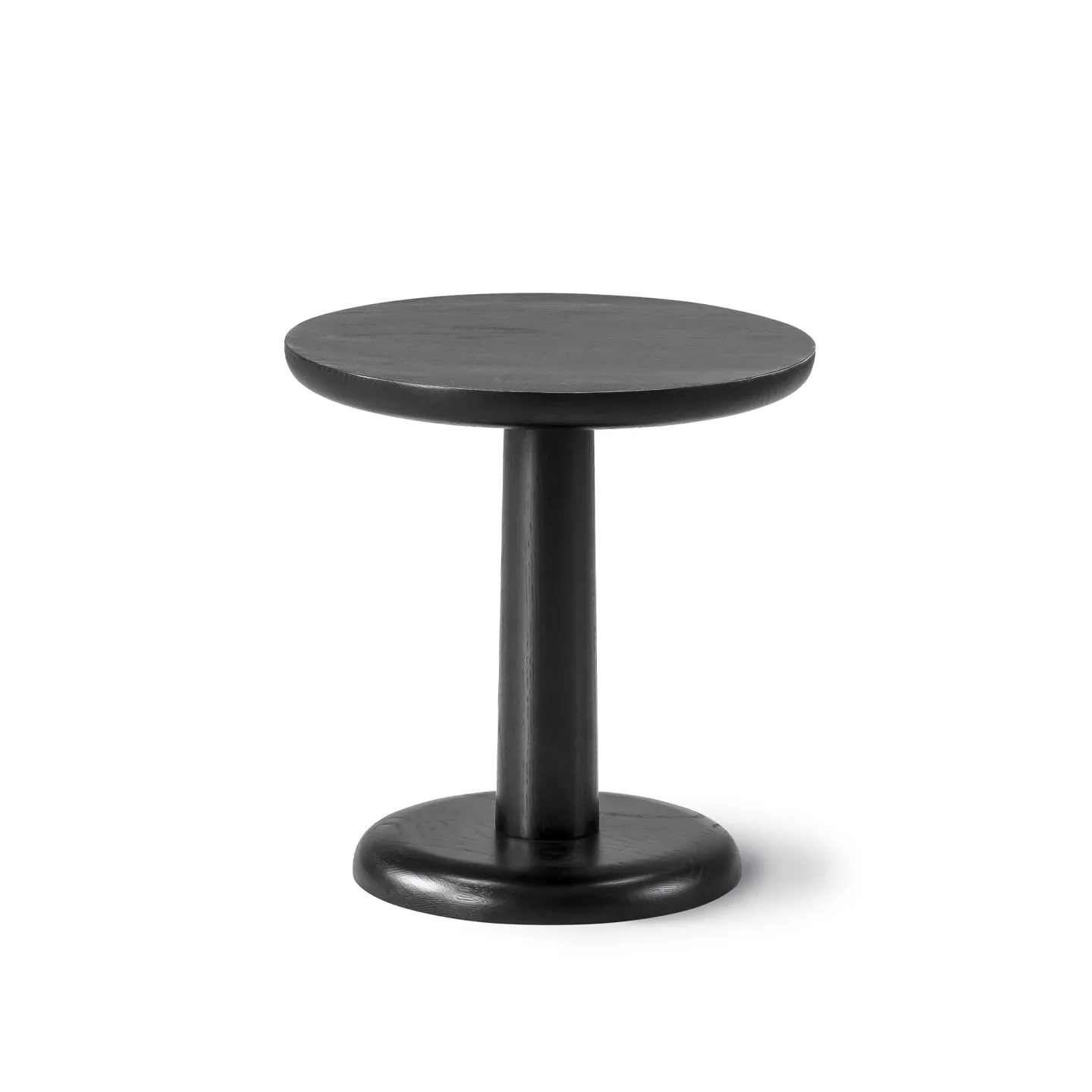 Fredericia Furniture - Pon Sofa Table Ø35 cm, Svartlackerad ek - Sidobord - Jasper Morrison - Svart - Trä