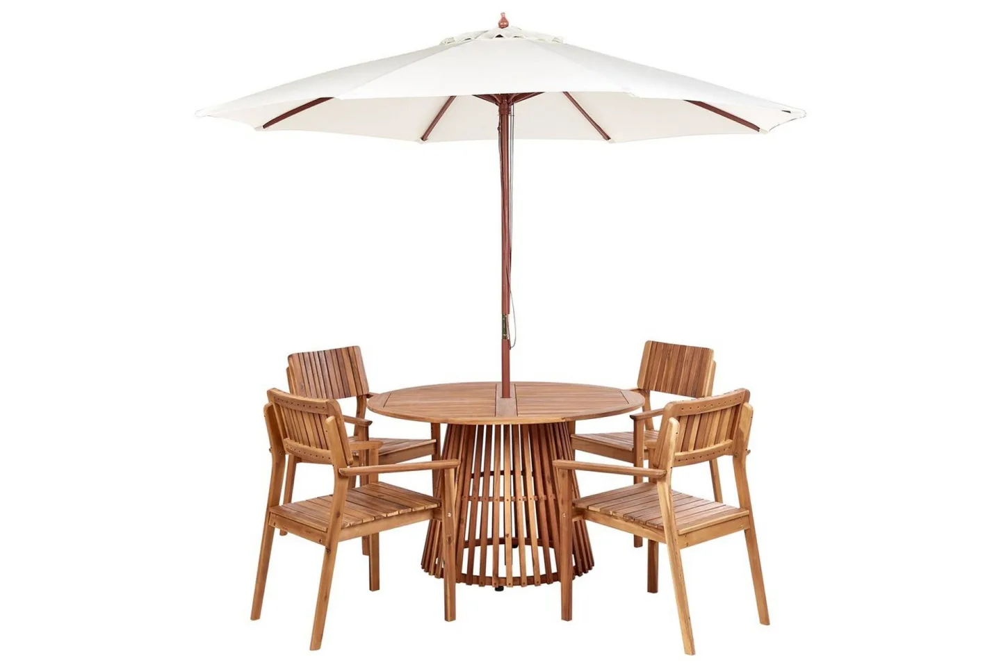 Matsalsset Agello Ljus trä/beige, 4-Sits, Ja - Ljus trä/beige, 4-Sits, Ja