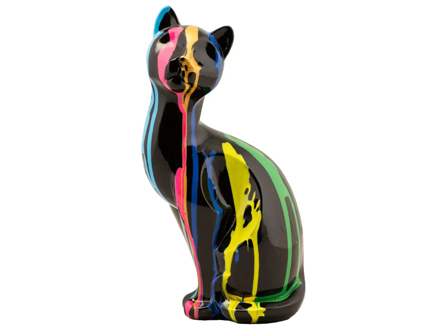 image LAND Skulptur Sitzende Bunte Katze ii | Schubiger Möbel