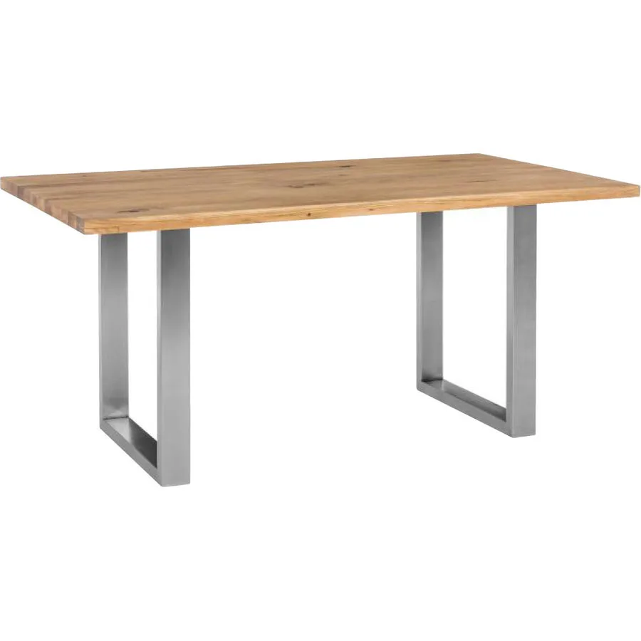 Esstisch Petra Wildeiche Edelstahl/holz B 180 T 100 cm