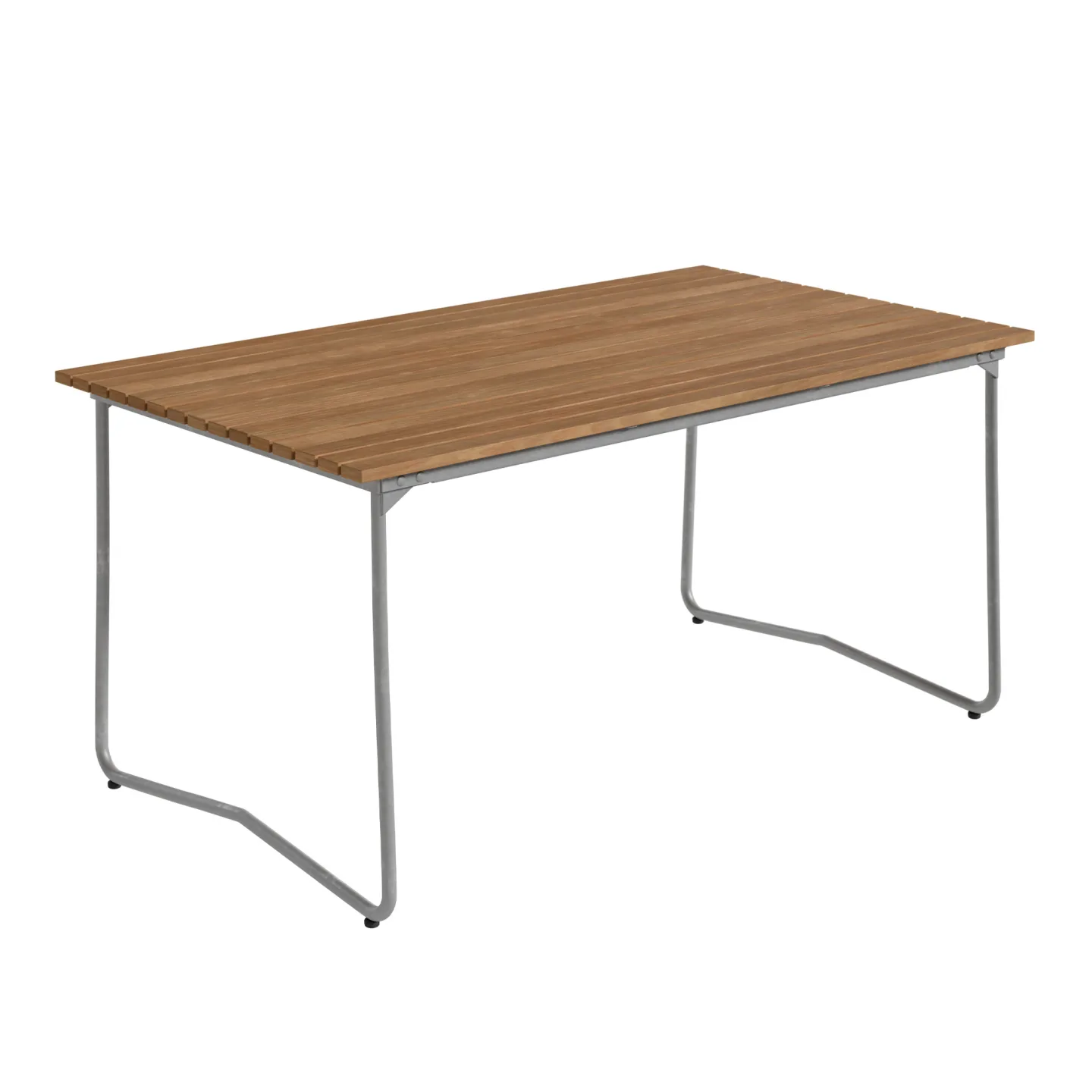 Grythyttan Stålmöbler - Table Bovik 150 cm Untreated Teak With Hot Galvanized Steel Base - Matbord utomhus - Träfärgad - Metall/Trä
