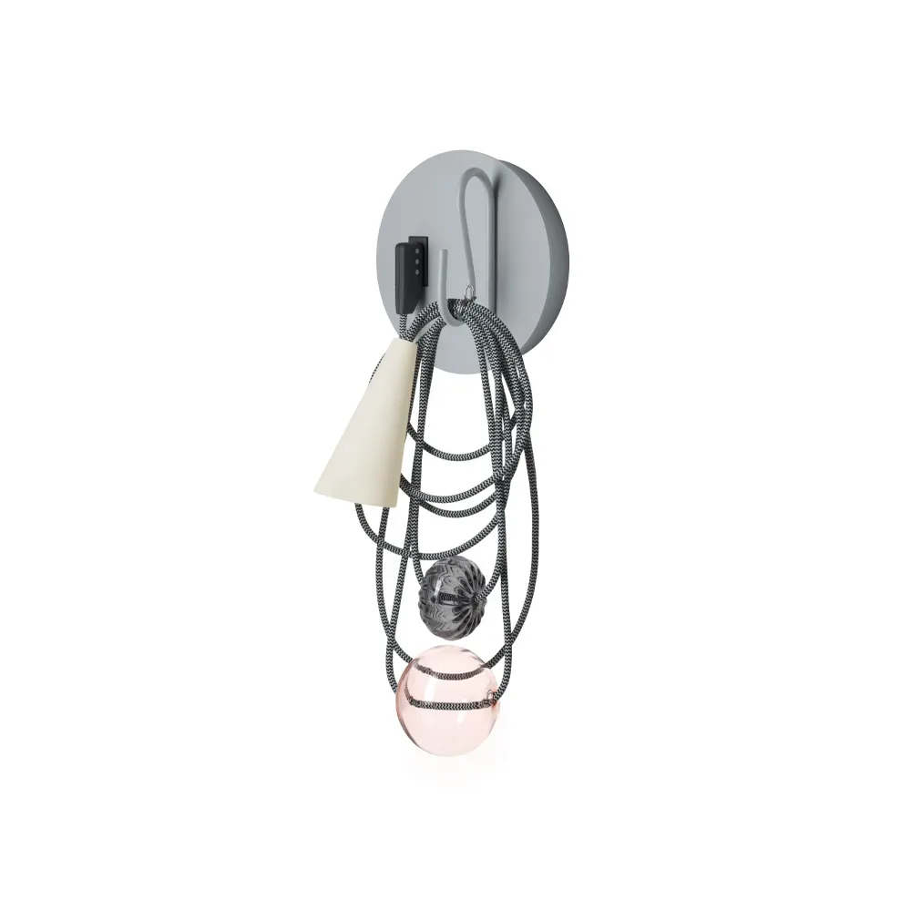 Foscarini Filo vägglampa grå, amethyst queen
