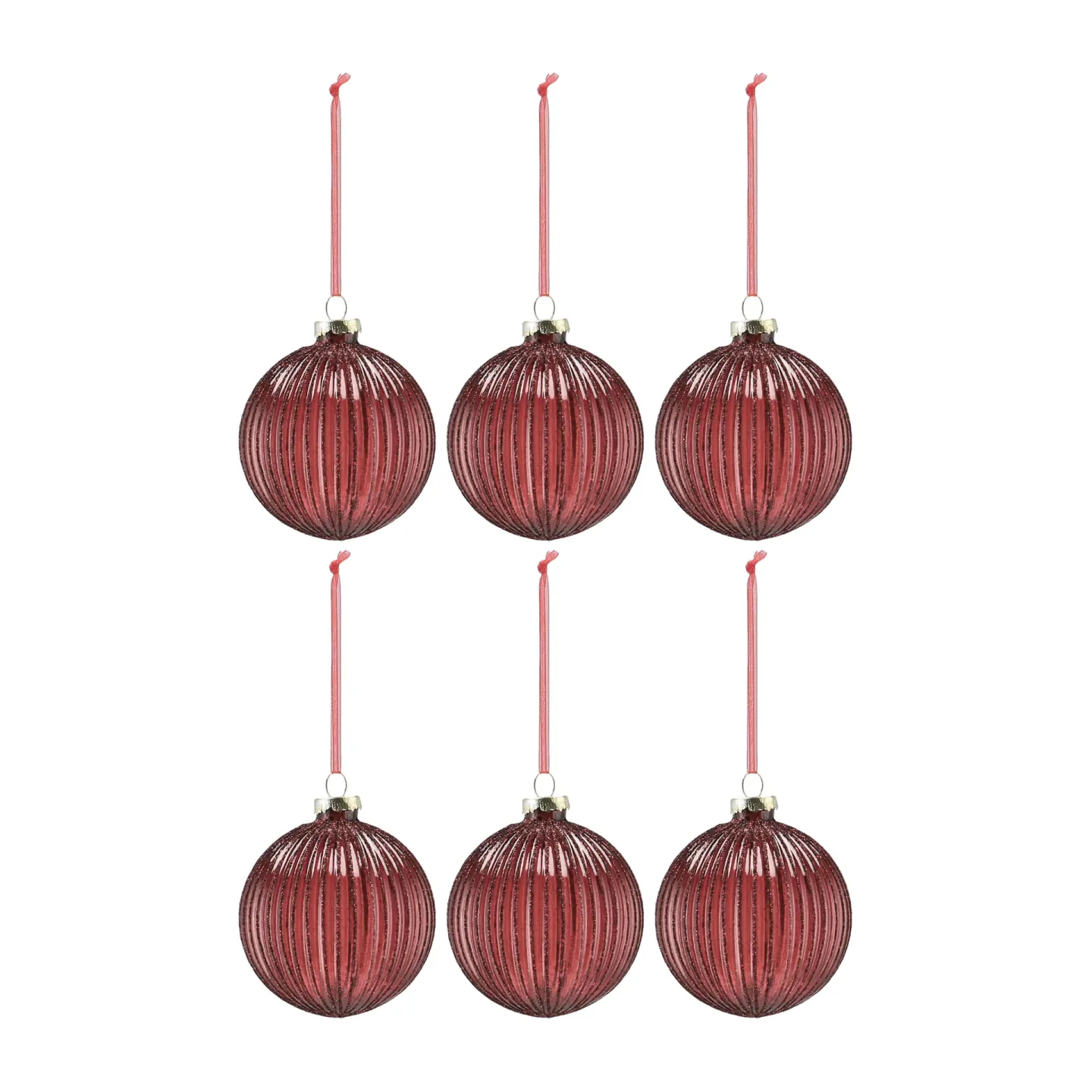 Scandi Living Holiday julgranskula 6-pack Red