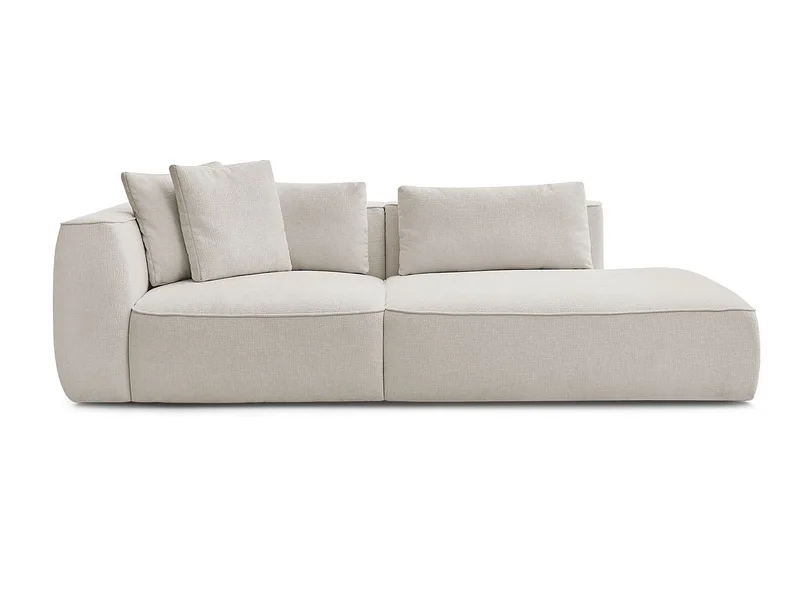3er Sofa BOBOCHIC LEOPOLD Stoff mit Textur beige