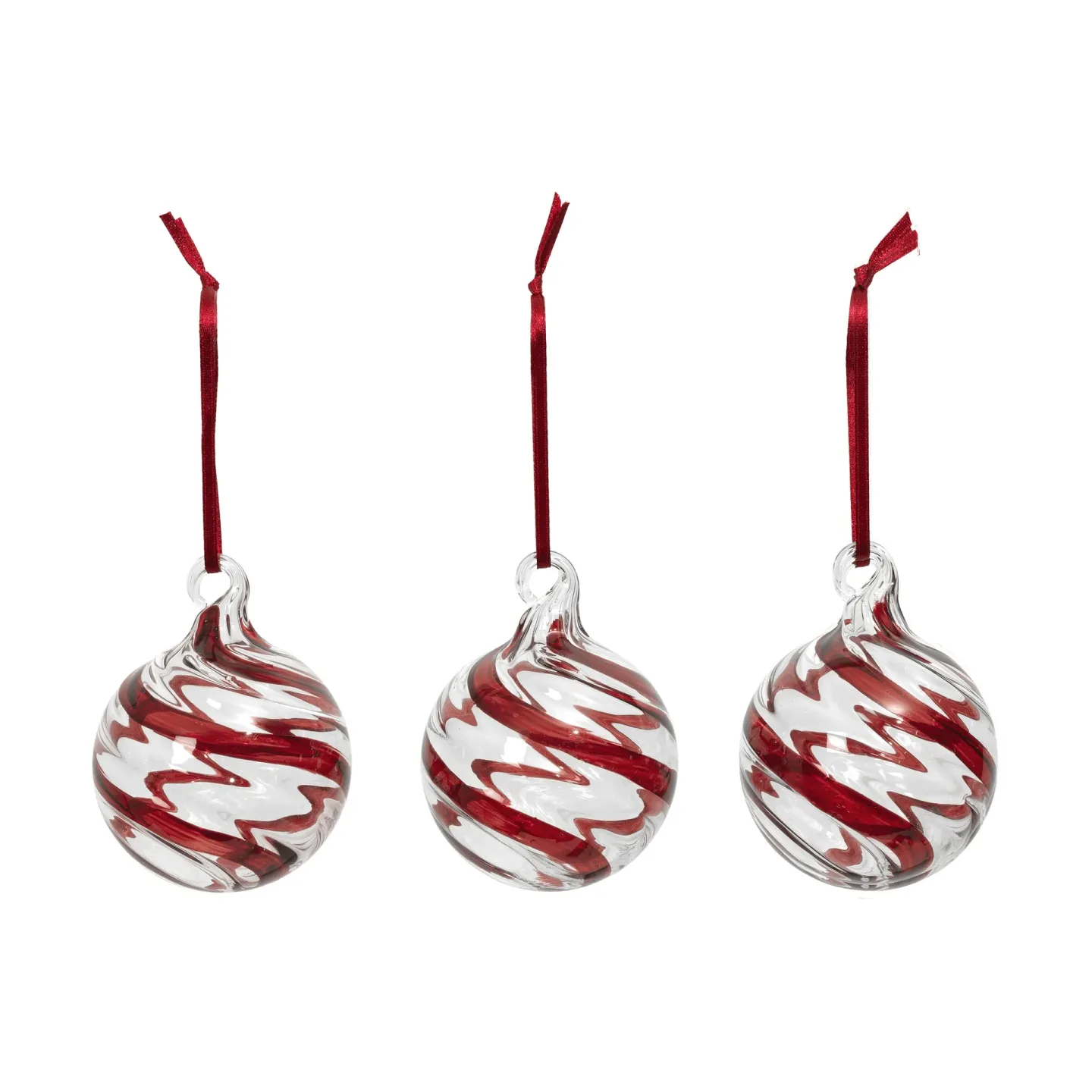 Broste Copenhagen Swirl julgranskula Deep Red-Clear