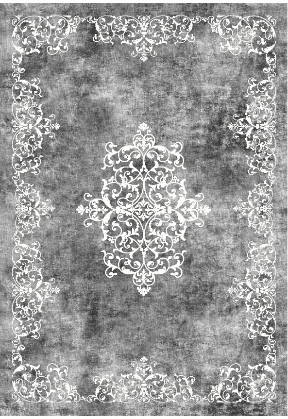 Wilton-teppe - Santi (mørkgrå/hvit) (Størrelse: 160 x 230 cm)