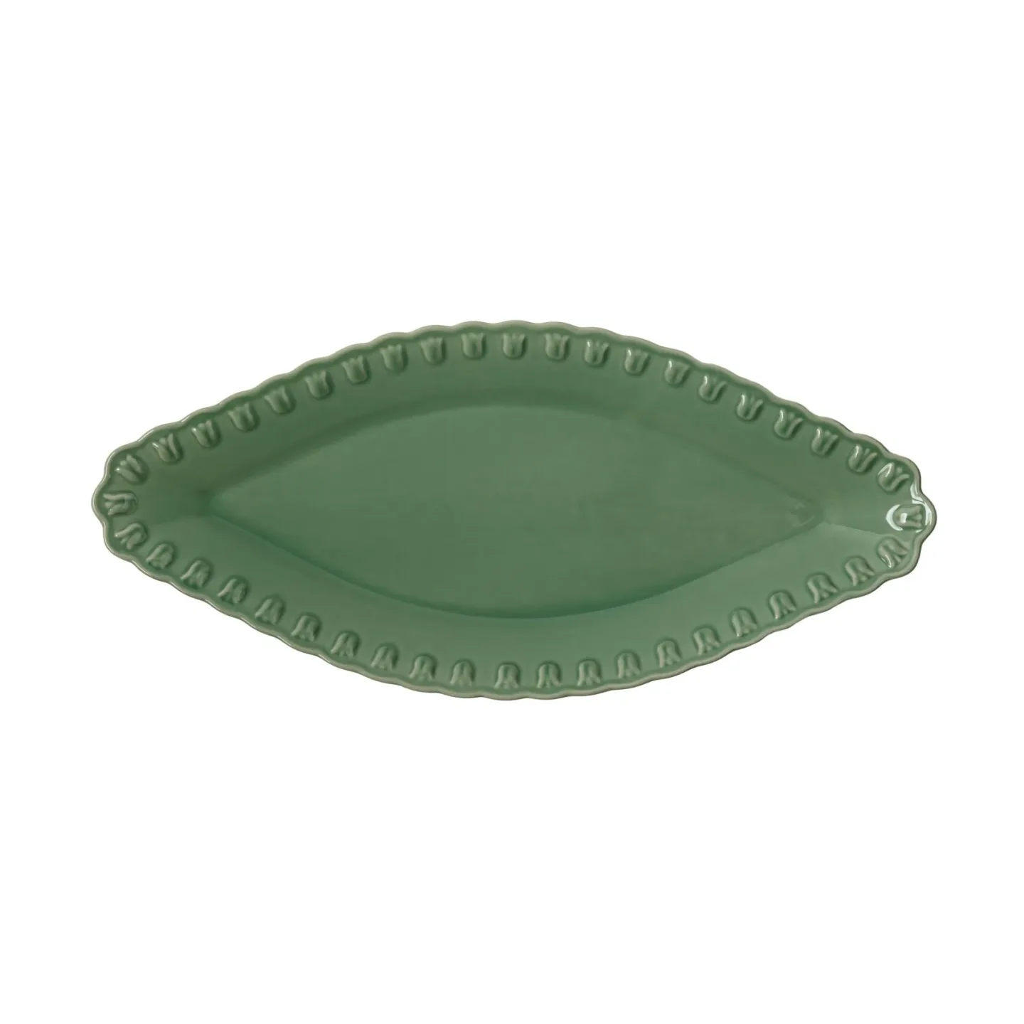 PotteryJo Tulipa ovaler Teller 20x45 cm Verona green