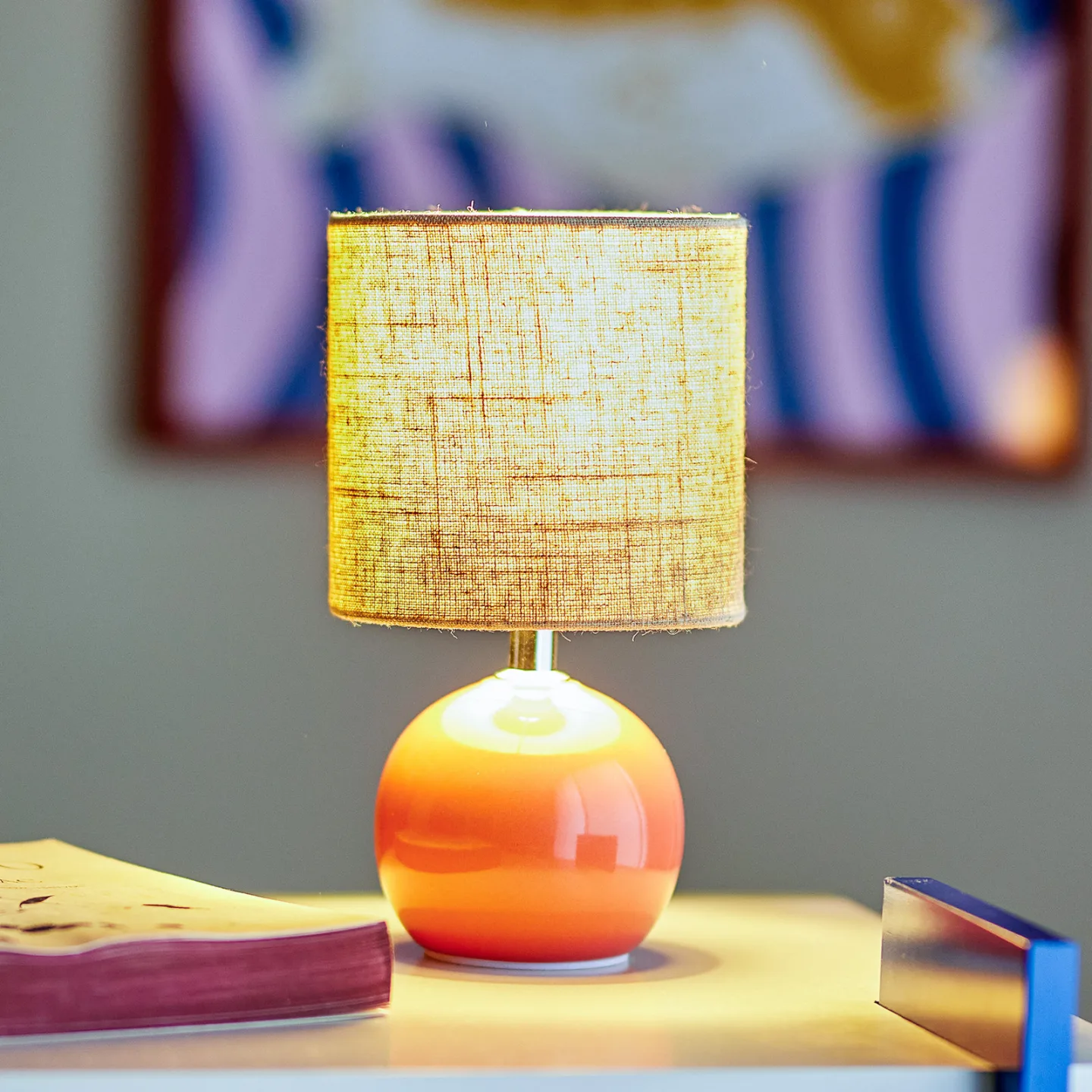 Valdis Tischlampe, rose/beige, 24cm, Keramik - Bloomingville - Wohnzimmer - Skandinavisch - Einflammig