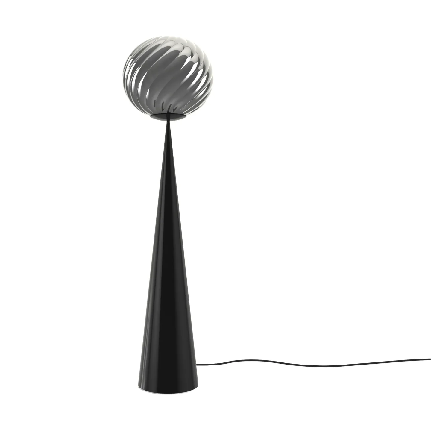 Tom Dixon Whirl cone fat golvlampa Silver-black