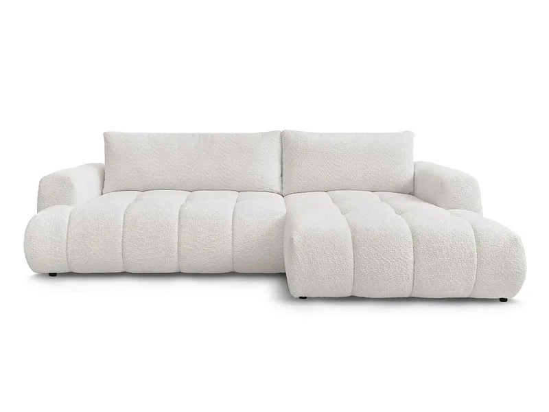 Ecksofa BOBOCHIC FUJI Boucle-Stoff weiss