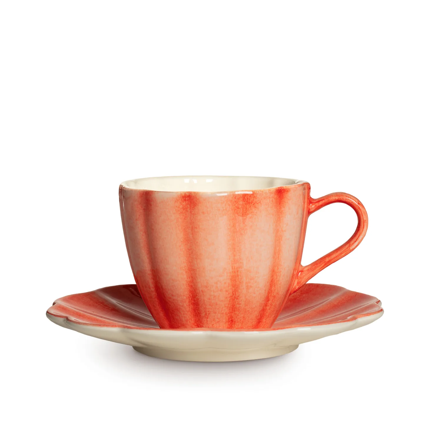 Mateus - Oyster kopp med fat orange - Kaffekoppar - Orange - Naturmaterial