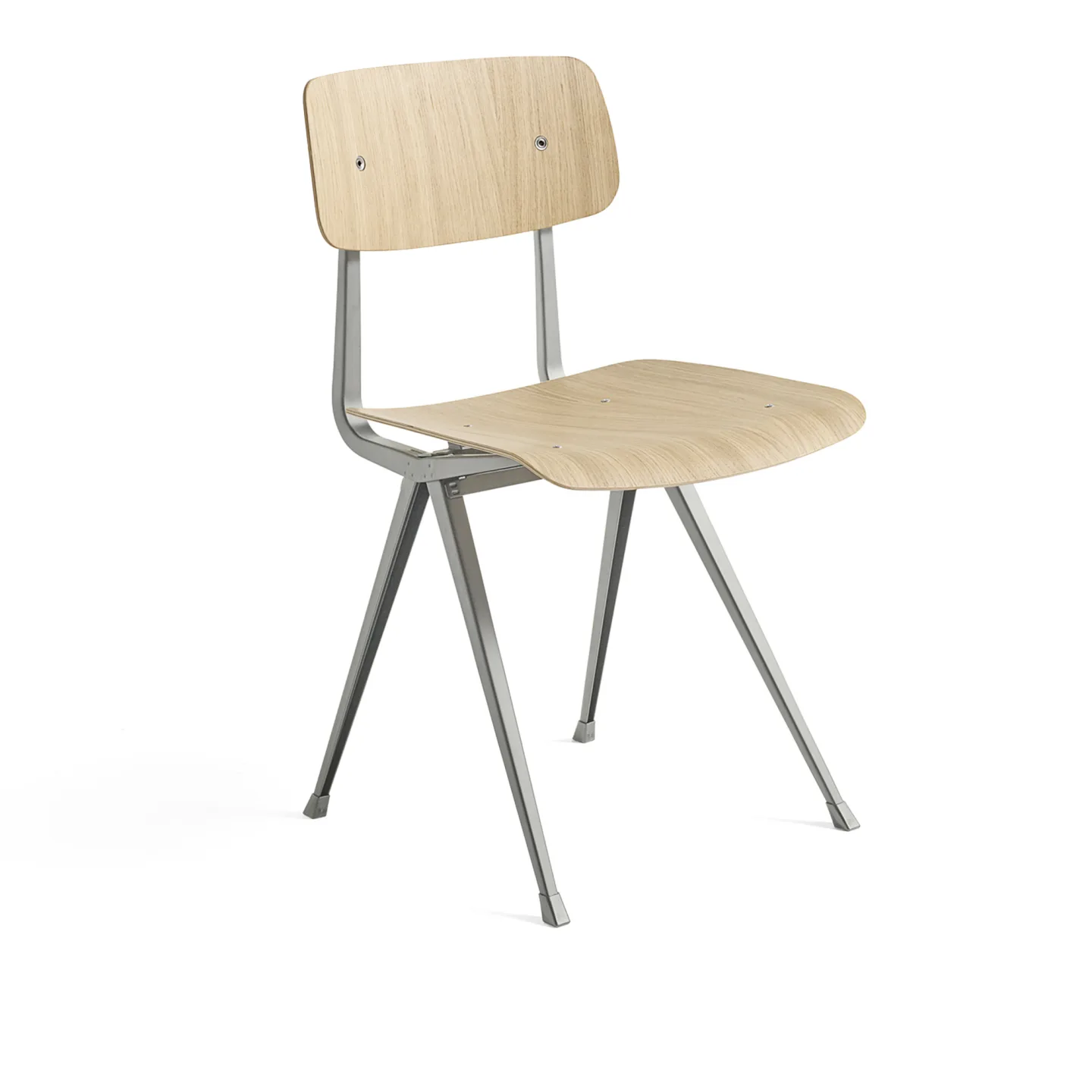 HAY - Result Chair Beige / Water Based Lacq Oak - Matstolar - Friso Kramer,Wim Rietveld - Träfärgad - Metall/Trä