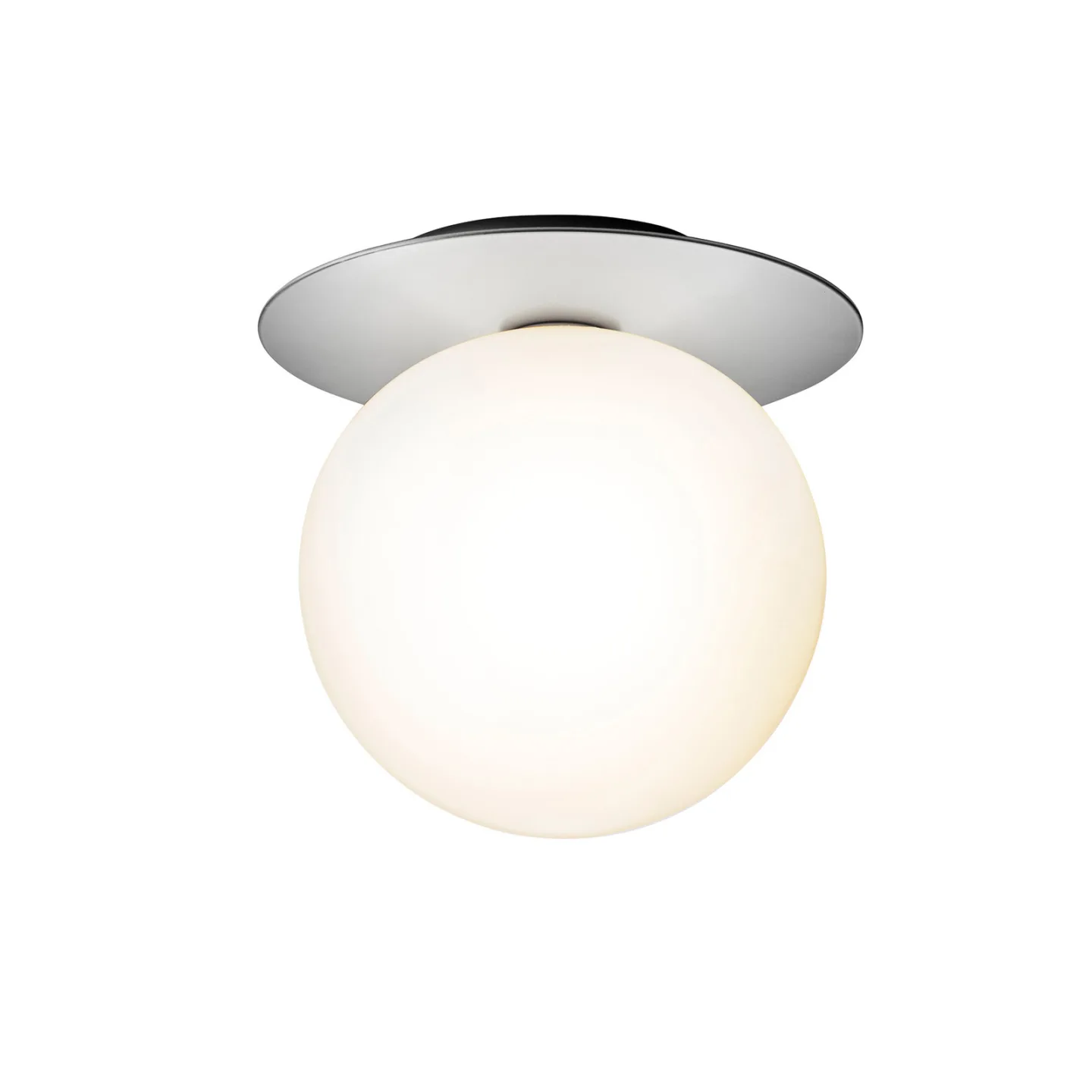 Liila 1 Large Wandlampe, warmweiß, IP44, silber/weiß - Nuura Nuura Aps - Wohnzimmer - Design - Glas - Kugel