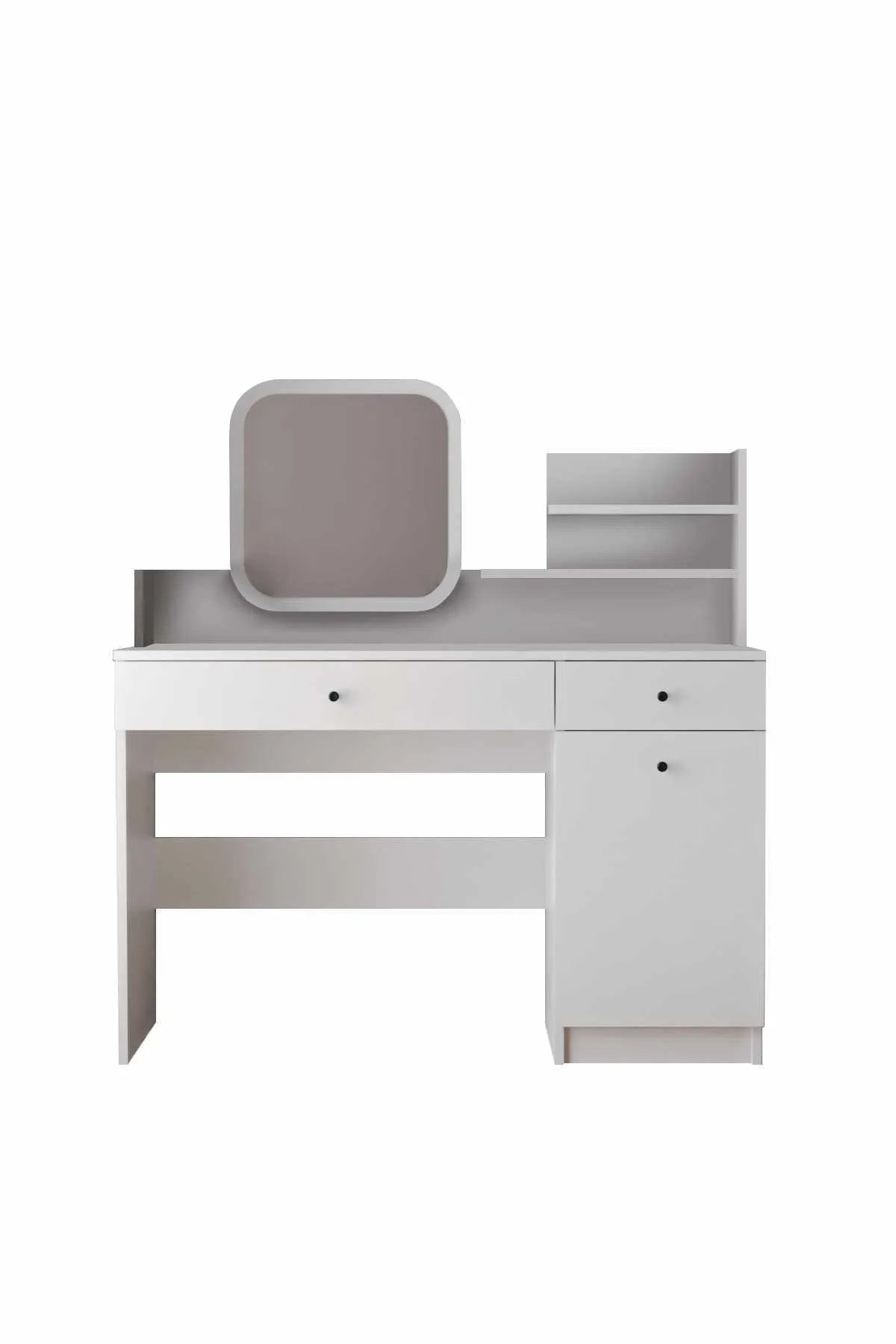 Fabrony Sminkbord med spegel 124 cm - Vit