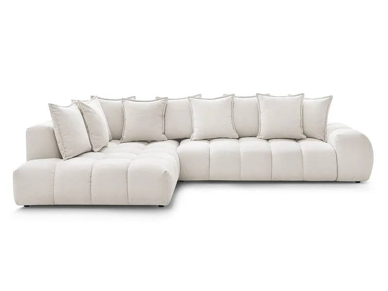 Ecksofa BOBOCHIC EVEREST Stoff mit Textur weiss
