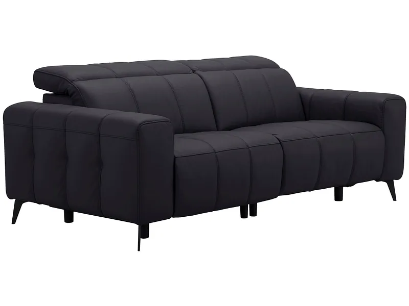2er Sofa TEMPU 100% Leder schwarz