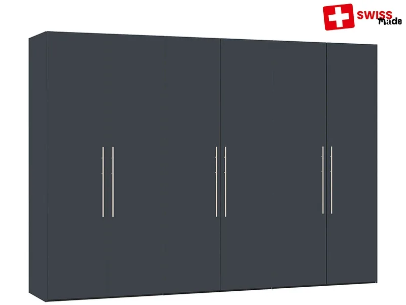 Drehtürenschrank THALWIL grau 6 Türen