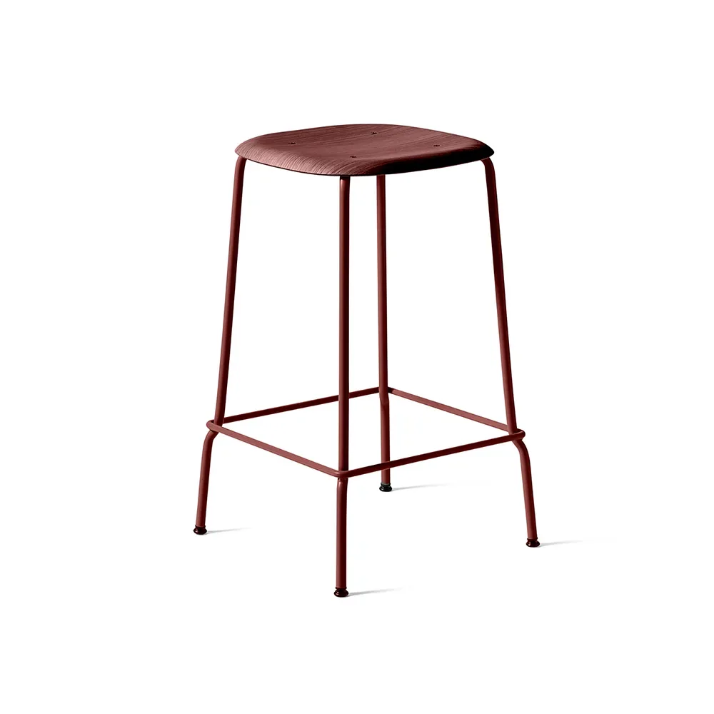 HAY Soft Edge 30 Low Barhocker Fall red, Fall red Stahlgestell