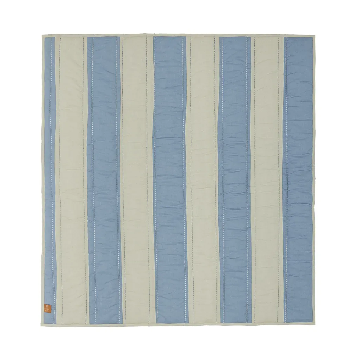 OYOY Gestreifte gesteppte Filt 130x140 cm Blue-clay