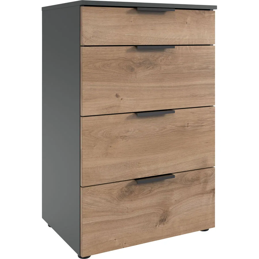 Kommode Sanko Plankeneiche/graphit Holzwerkstoff B 54 H 84 cm