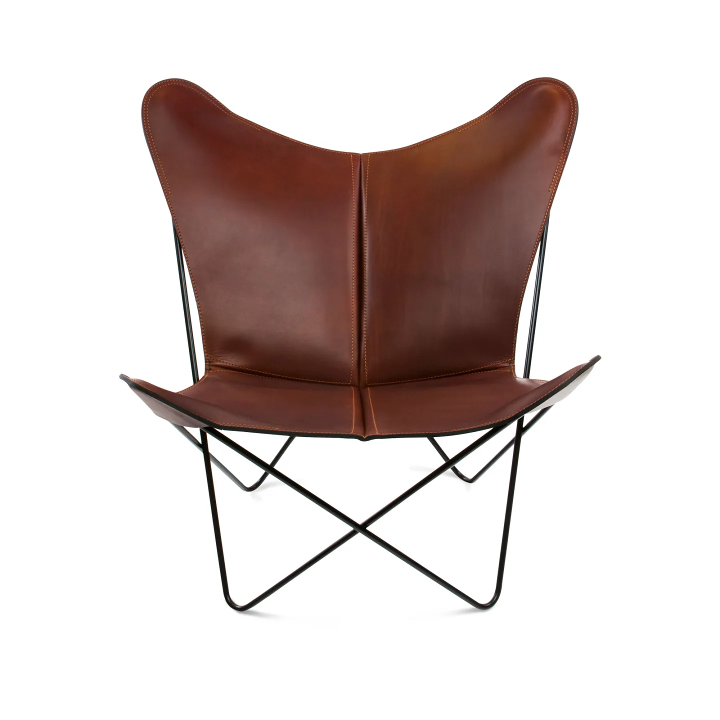 OX Denmarq - Trifolium Chair, Black Steel Frame, Leather: Cognac - Fåtöljer - Dennis Marquart - Brun - Läder/Metall