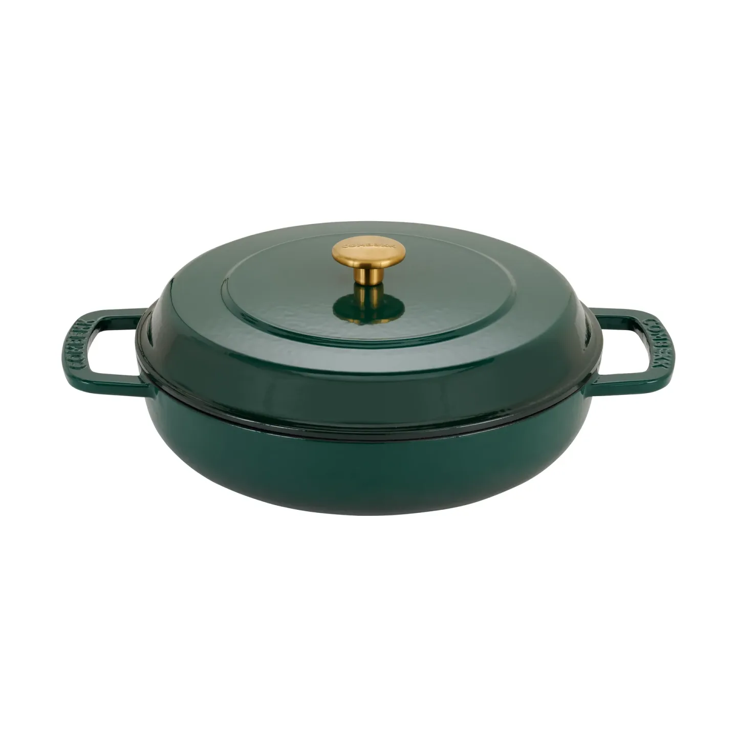 Combekk Combekk emaillierte Traktörpfanne Gusseisen Ø28 cm Holly Green-gold knob