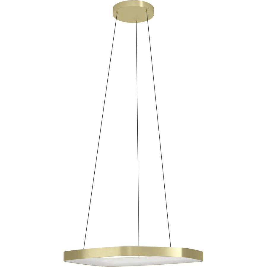Eglo Pendellampe Vallerosa Aluminium/Stahl 110 cm - Farbe: messing gebürstet/smoky - LED - Lichtfarbe: Warmweiss - LED Energiesparlampen