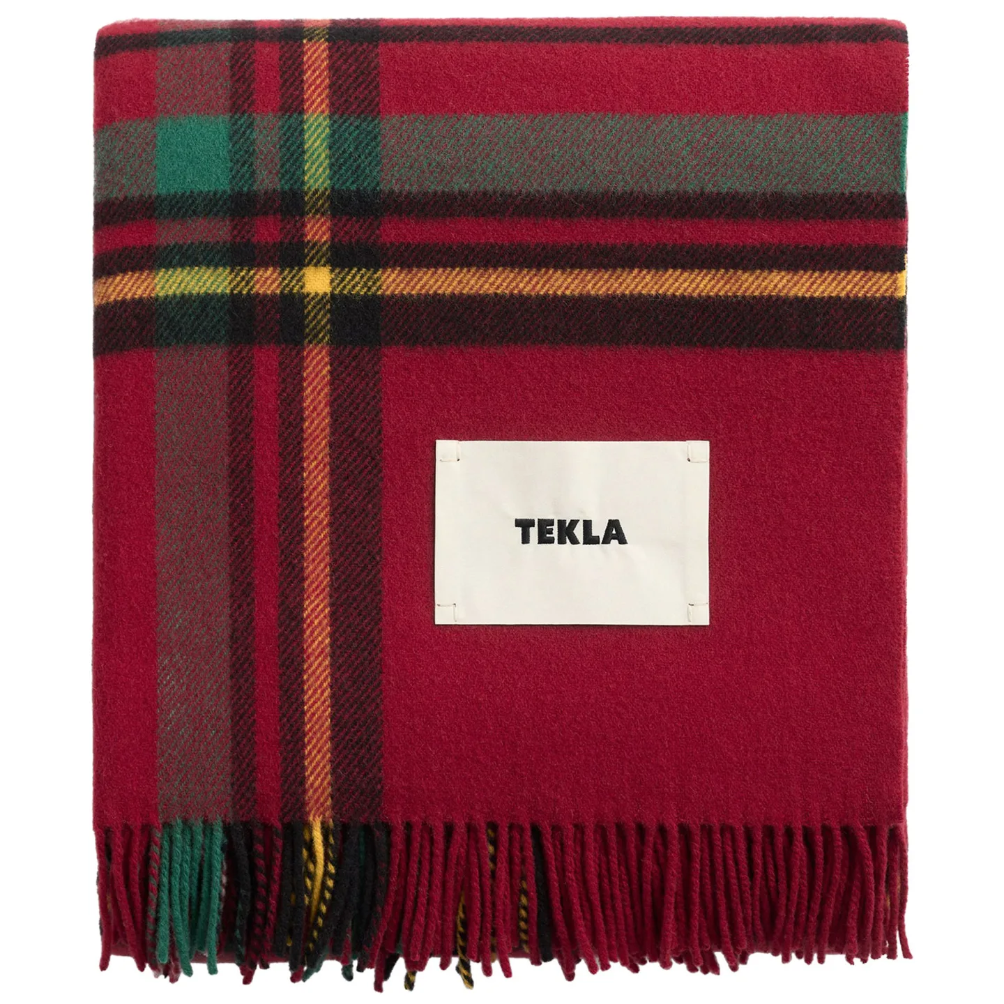 Tekla - Red Plaid lammullspläd 140 x 200 cm - Plädar och filtar - Röd - Ull