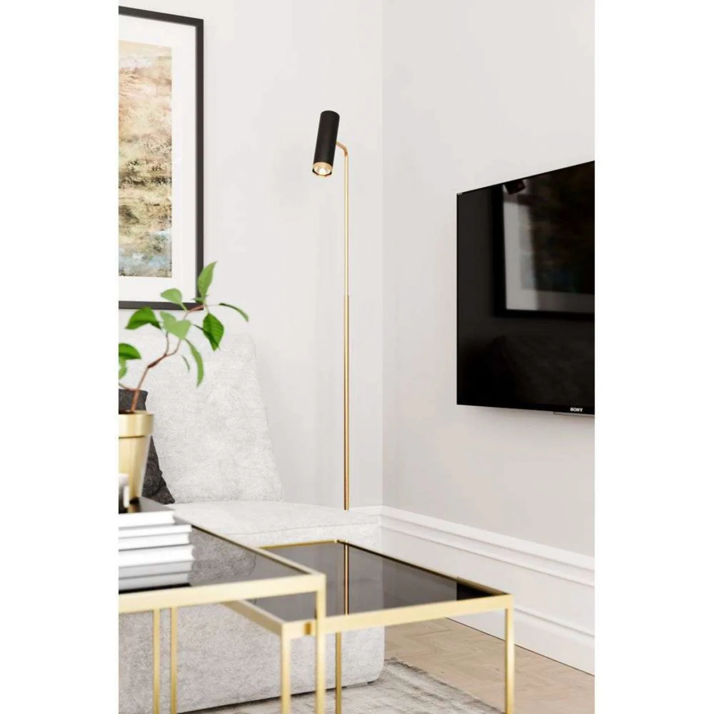 Puls Golvlampa Black/Brass - By Rydéns - Vardagsrum - Metall