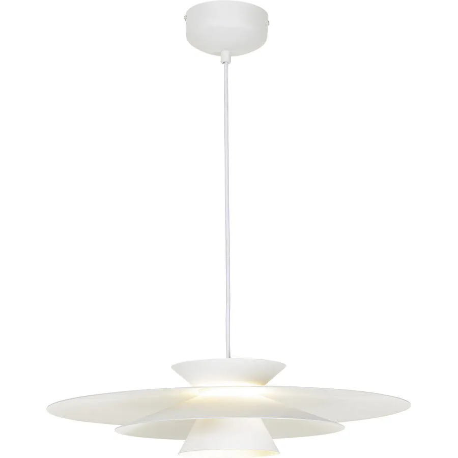 Pendellampe Pauline Weiss Kunststoff/Metall 50 cm 120 cm - LED - Lichtfarbe: Extra warmweiss - Material: Metall/Kunststoff - Pendellampe- LED
