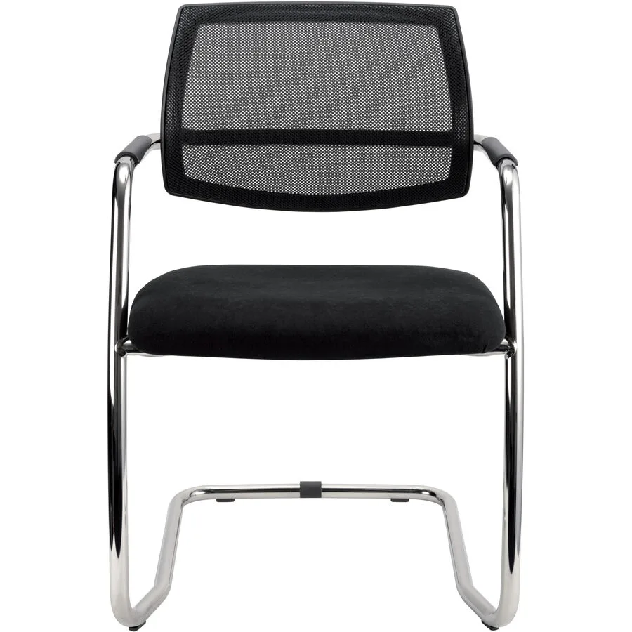 Stuhl 2er-Set Office schwarz Stahl/Polyester H 81 cm