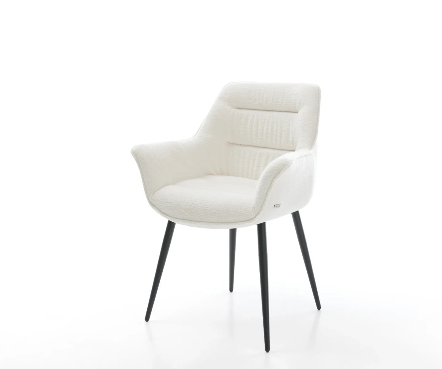Esszimmerstuhl Kaira-Flex Bouclé Soft Beige 4-Fuß konisch Schwarz