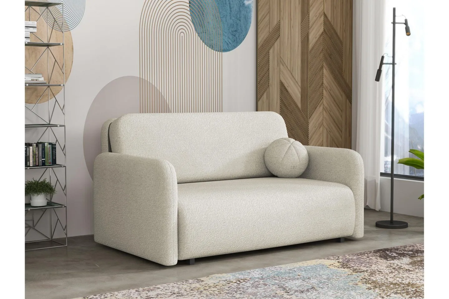 Ajmeri Bäddsoffa 3-sits i Bouclé - Beige