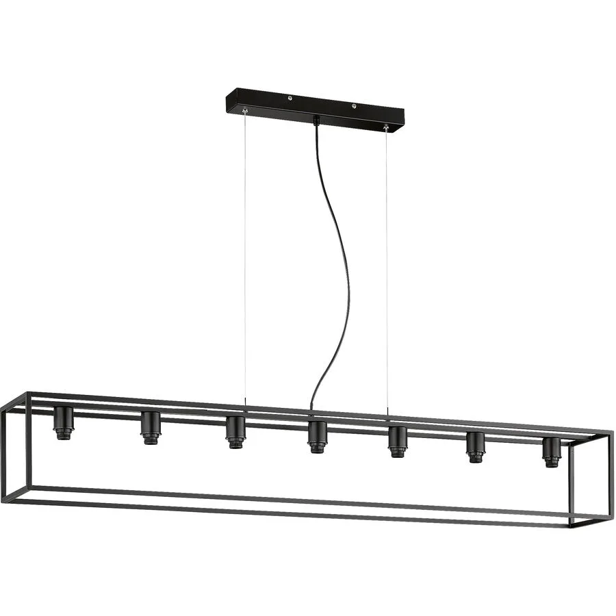 Pendellampe Nero M6 Schwarz Metall 130 cm 150 cm